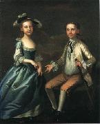 John Wollaston Warner Lewis II and Rebecca Lewis oil painting